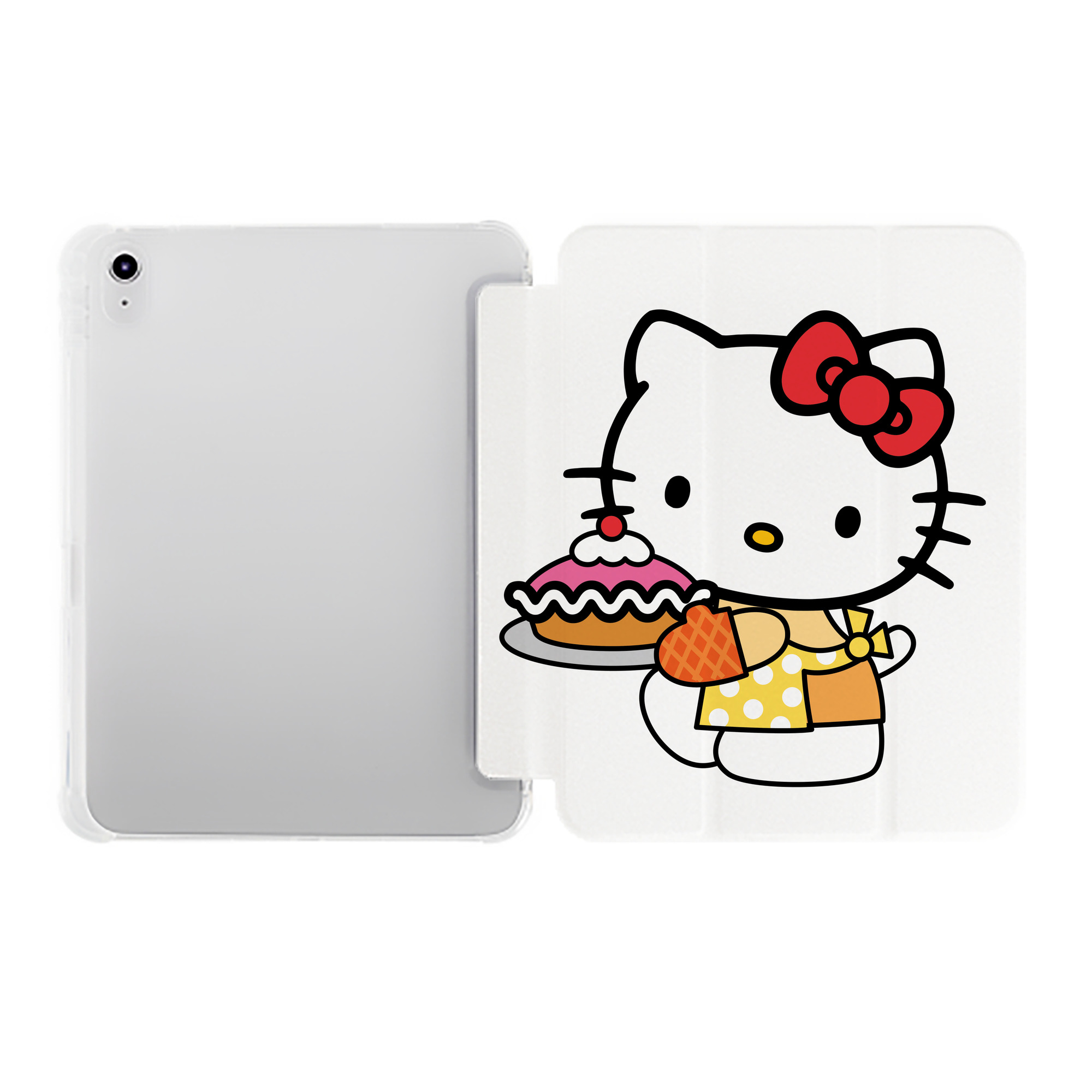 （画像用） Hello Kitty ハローキティ IPad ケース ペン収納付き 三つ折りスタンド PUレザー×シリコン 対応機種9.5/10.5/10.9インチ